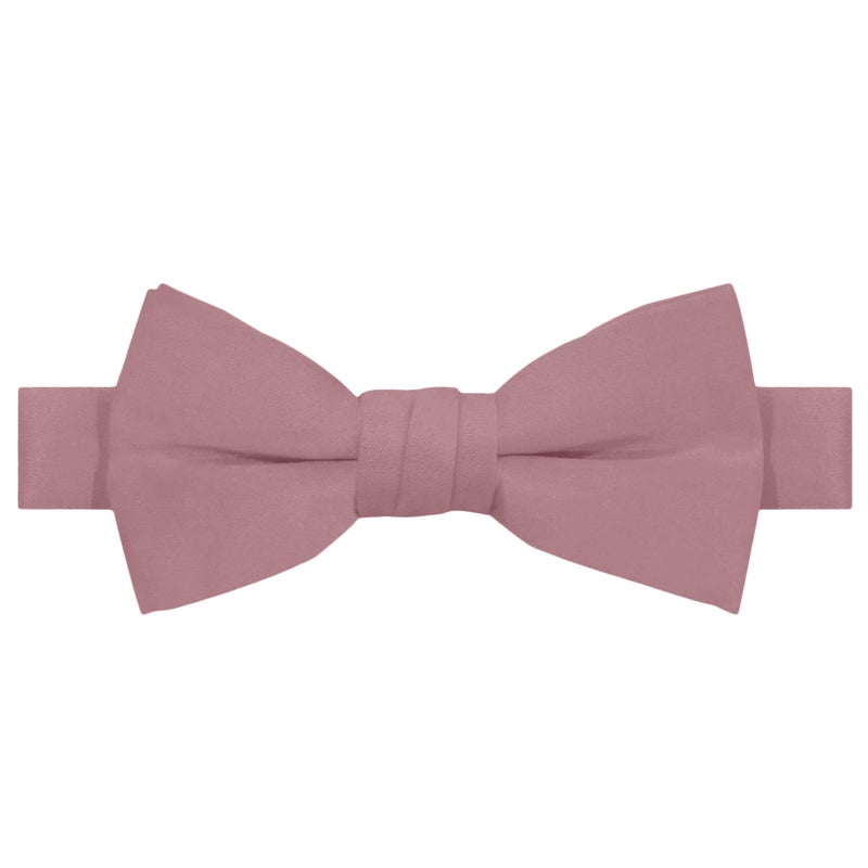 Jacob Alexander Boy's Kids Pretied Banded Adjustable Solid Color Bowtie - Dusty Rose - Image 1